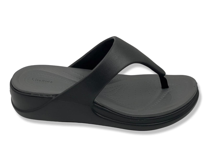 Crocs Boca Wedge Flip in Black for Women's