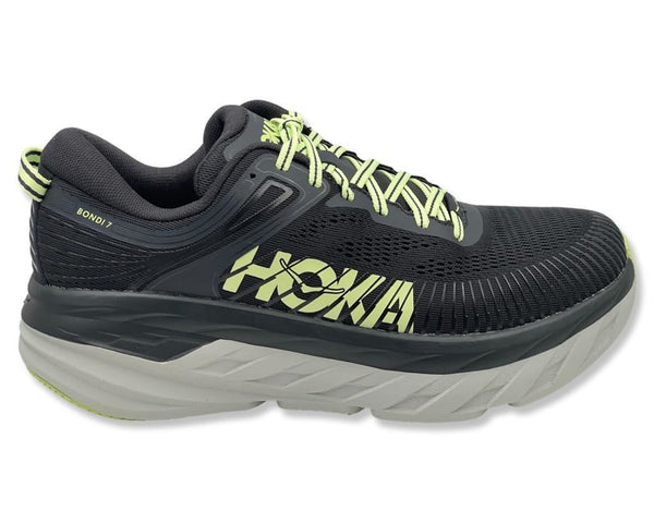 HOKA BONDI 7 Runing Shoes for men's Black\ Neon yellow