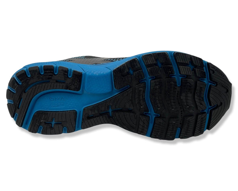 Brooks Ghost 14 Wide 2E Running Sneakers In Black & Blue For Men's