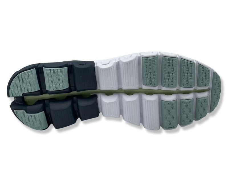 On Cloudflow Sneakers In Meadow Green & White For Women's