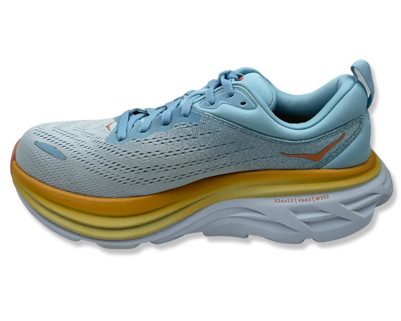 Hoka Bondi 8 Wide in Light Blue for Women's