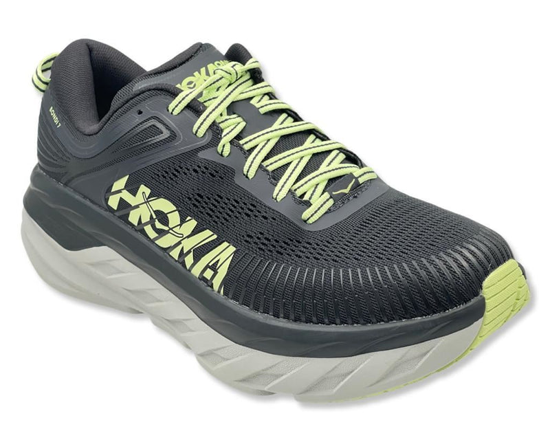 HOKA BONDI 7 Runing Shoes for men's Black\ Neon yellow