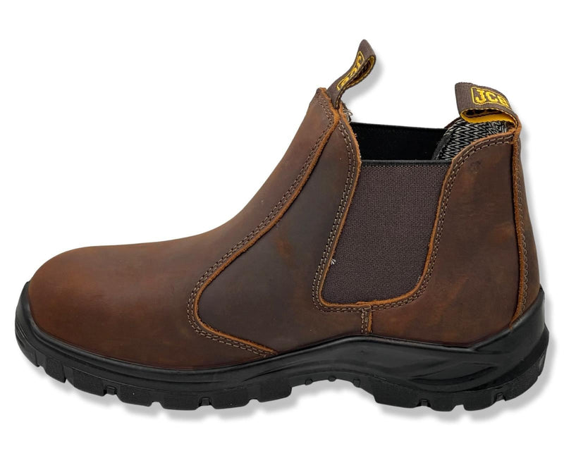 JCB Brown Leather Chelsea Boots NST 2870-OB For Men's