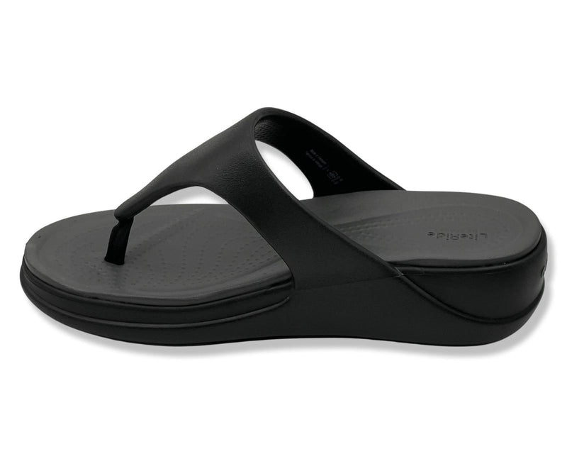 Crocs Boca Wedge Flip in Black for Women's