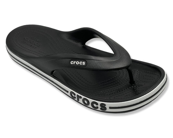 CROCS Bayaband Comfort Flip Flops In Black & White