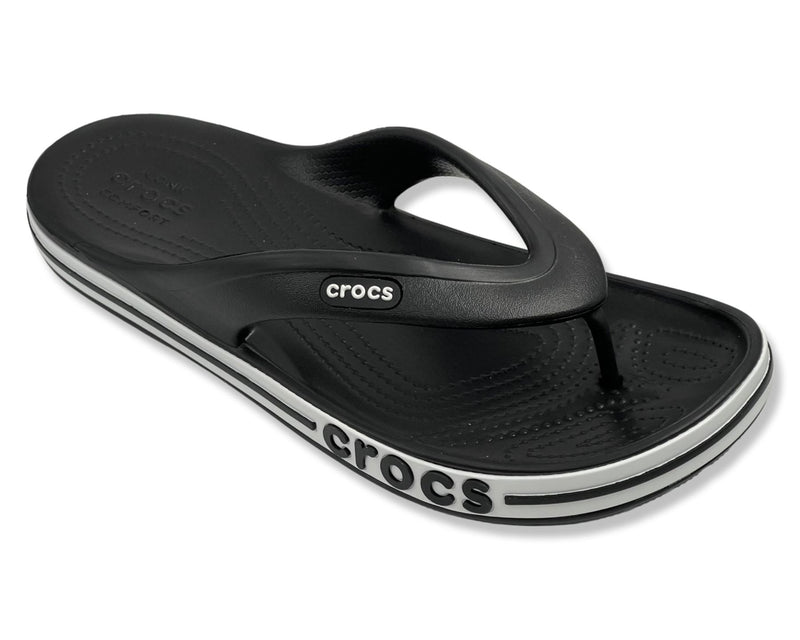 CROCS Bayaband Comfort Flip Flops In Black & White