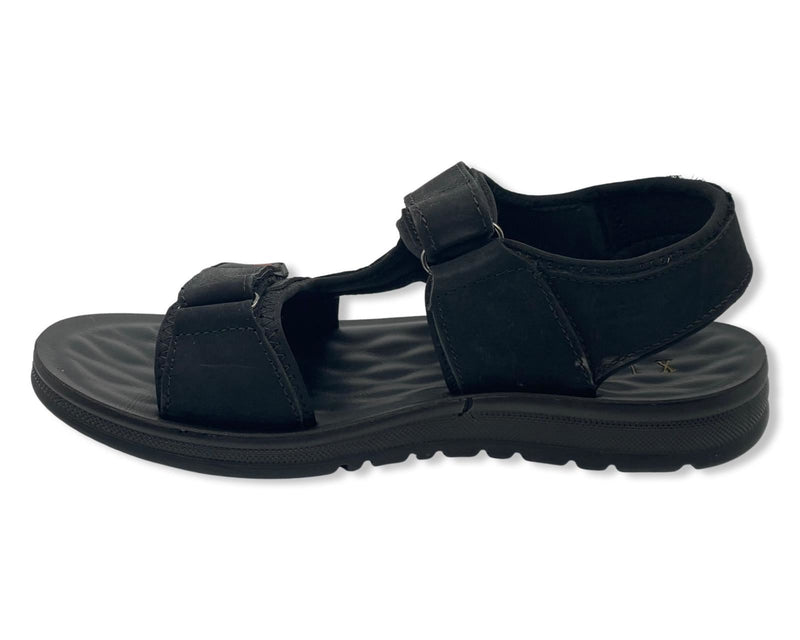 Laguna Mens Z13 Straps Leather Sandals Black
