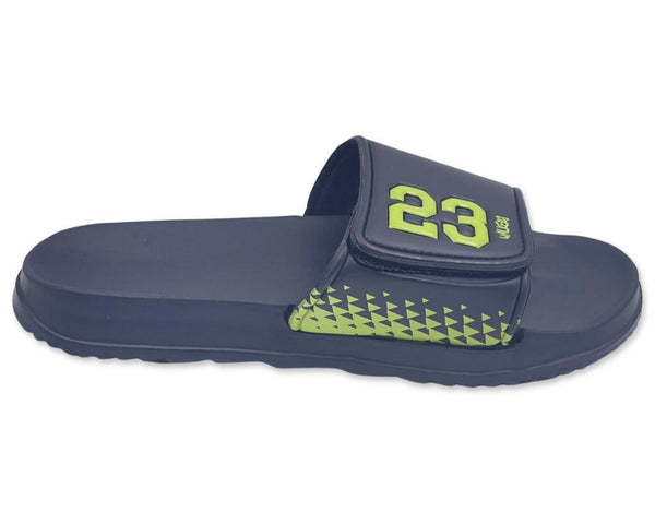 Men's Velcro Slides  Black and Green