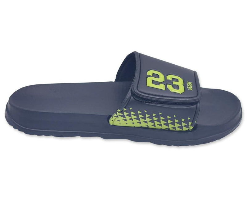 Men's Velcro Slides  Black and Green