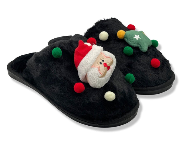 Merry Christmas Women's Slippers with Santa Claus design