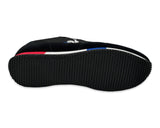 Le coq sportif black suede vintage trainers with red and blue details 2220386BK