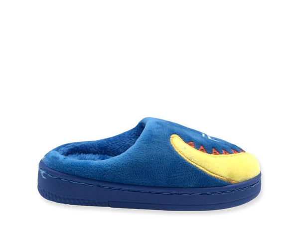 Boys Dinosaur Slippers (26-35) Blue