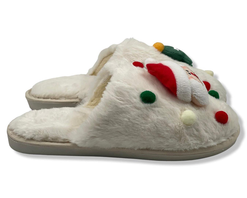 Merry Christmas Women's Slippers with Santa Claus design
