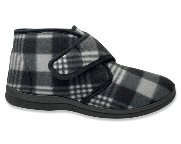 Gonen iconic Israeli Kipi winter slippers Men's velcro Black And White Checkerboard 42-46