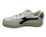 Diadora Men's Vintage Leather Sneakers with Blue Suede Logo