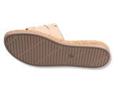 AeroFlexy 6201 Flower Women's Comfort Slide Sandals in Beige Color
