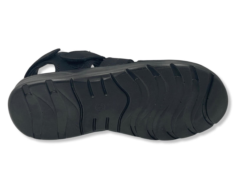 Laguna K22BLK Men's Leather Black Closed Toe Sandals