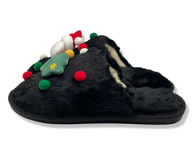 Merry Christmas Women's Slippers with Santa Claus design