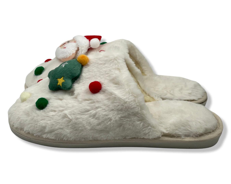 Merry Christmas Women's Slippers with Santa Claus design